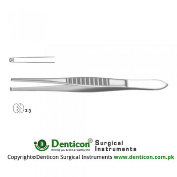 Mod. USA Dissecting Forceps 2 x 3 Teeth Stainless Steel, 18 cm - 7"